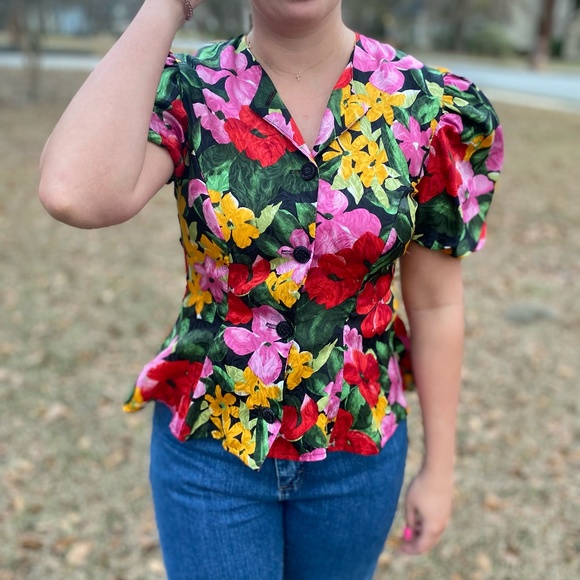 Vintage floral blouse - Picture 2 of 7